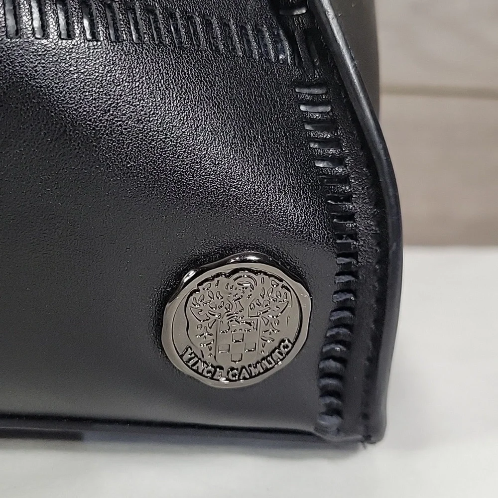 Vince Camuto Black Leather Tote Shoulder Bag Purse